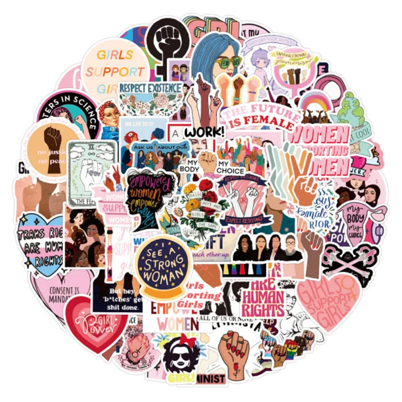 103050100pcs new feminist graffiti speech gift stickers phone snowboard laptop luggage fridge guitar toys waterproof kids free global shipping