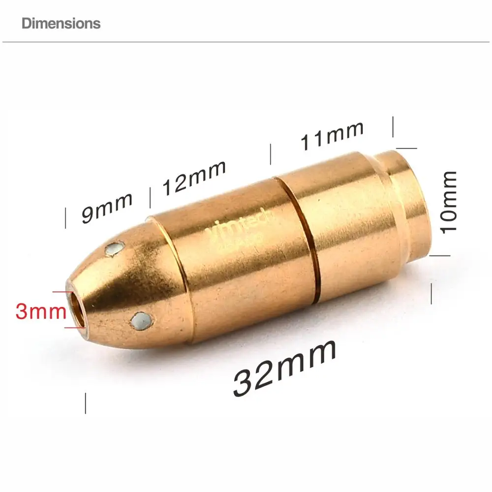 Тренировочная пуля 45 ACP красная точка Лазерная пуля тренировочный пистолет диаметр лазерного прицела патрон Boresight с вкл/выкл крышкой, более удобный
