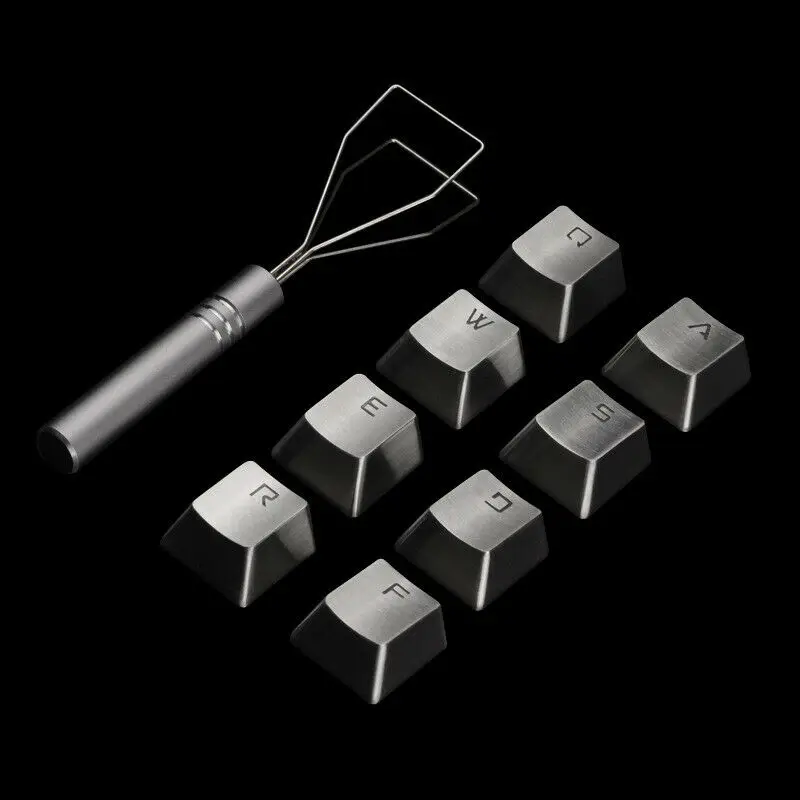 

QWERASDF 8 клавиш игровой металлический колпачок для клавиш из нержавеющей стали + колпачки для клавиш для механической клавиатуры Cherry MX