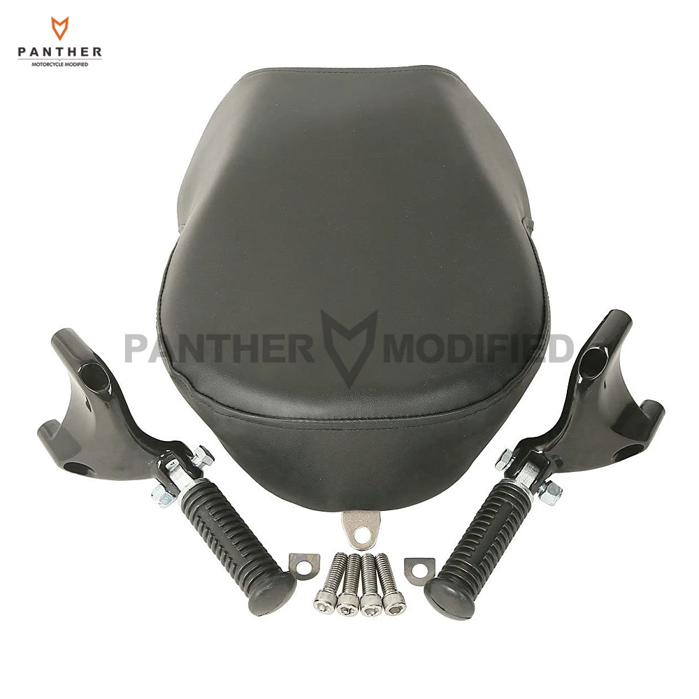 

Black Motorcycle Rear Foot Peg Passenger Pillon Seat Cover case for Harley Sportster XL883 XL1200 2007-2013