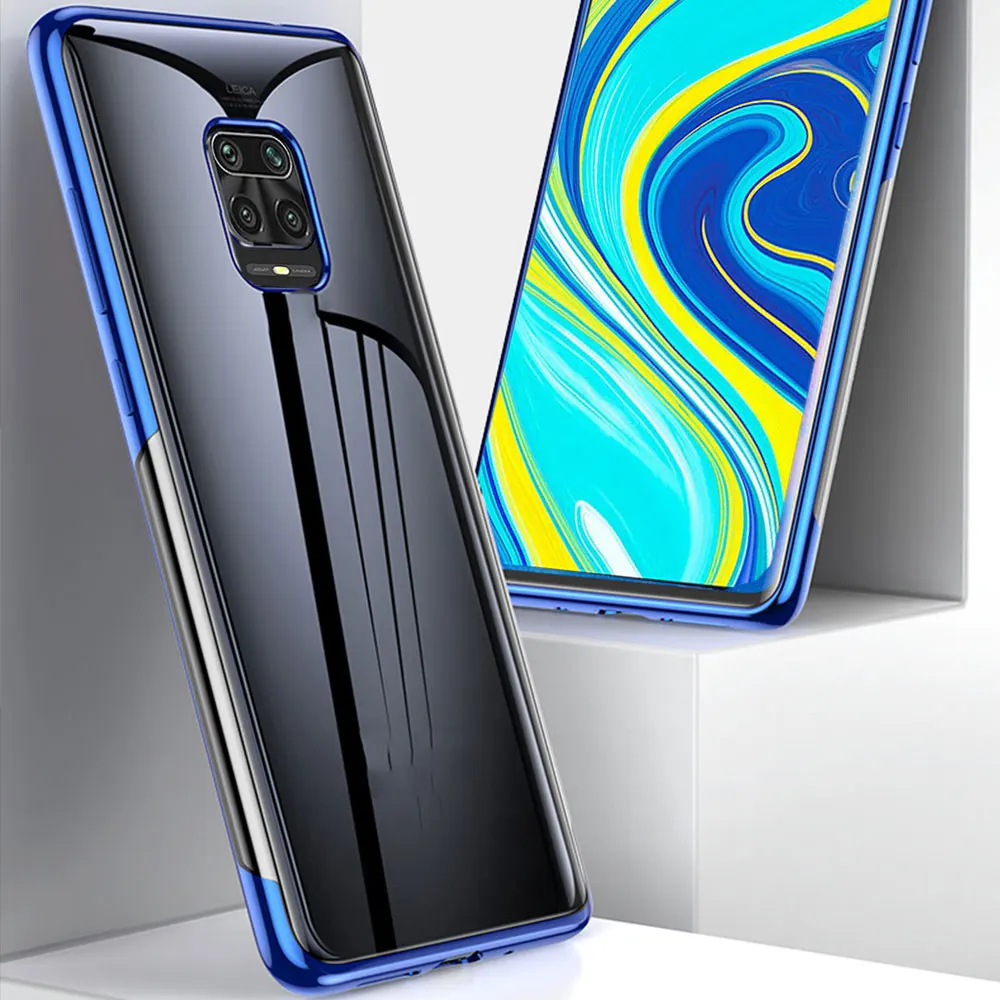 Чехол для Xiaomi Redmi Note 9S 9 Pro роскошный Прозрачный бампер из ТПУ силиконовый чехол с