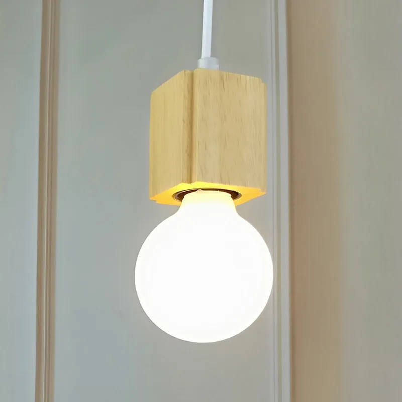 

nordic pendant light woden pendant lamp for home lighting modern hanging lamp aluminum lampshade led bulb kitchen light e27 ing