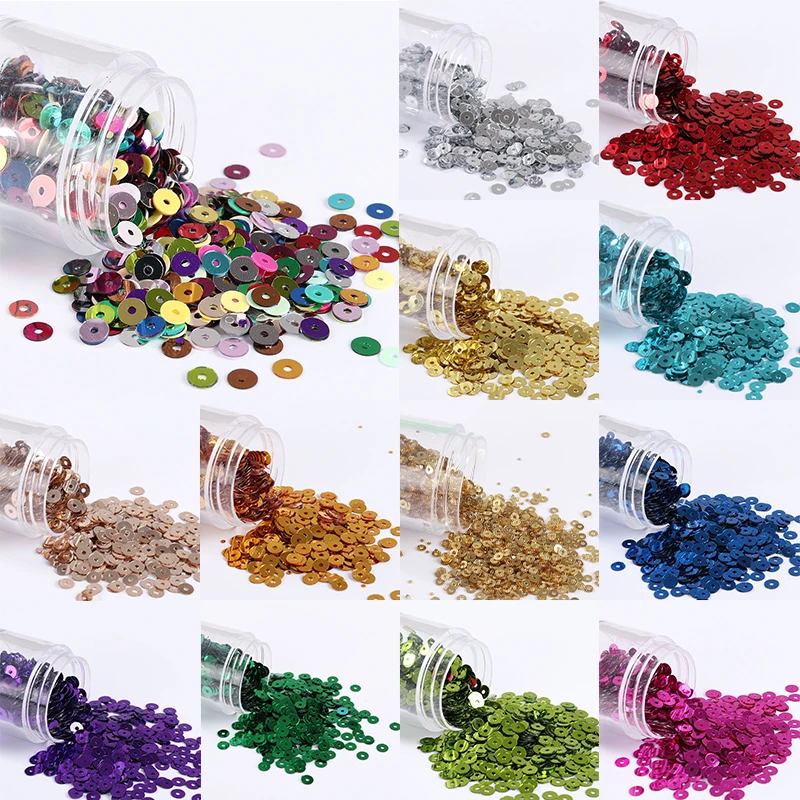 Лидер продаж плоские круглые пайетки из ПВХ 4 мм 5 6 россыпью для шитья рукоделия