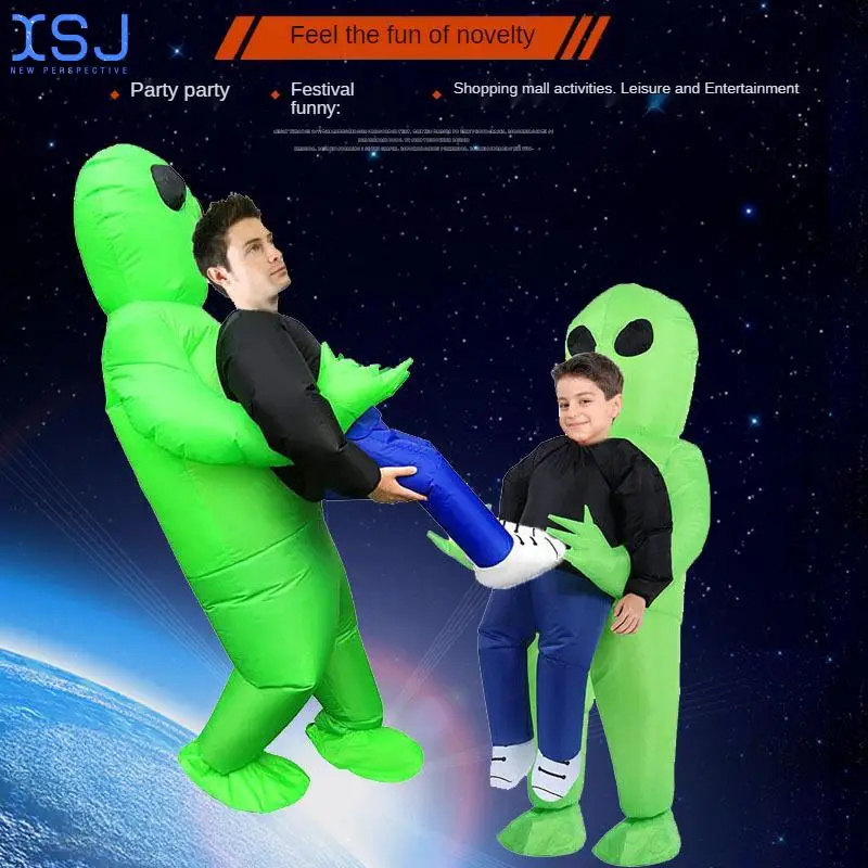 

Halloween Spoof Dress Up Alien Green Ghost Inflatable Costume Props Ghost House Photo Green Ghost Hold People Inflatable Costume
