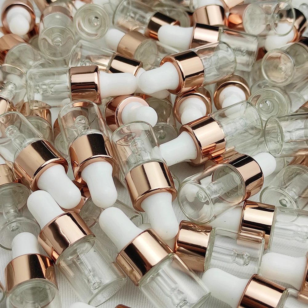 50 шт./лот 2 мл 3 5 мини прозрачная бутылка с пипеткой пустая стеклянная банка бутыль