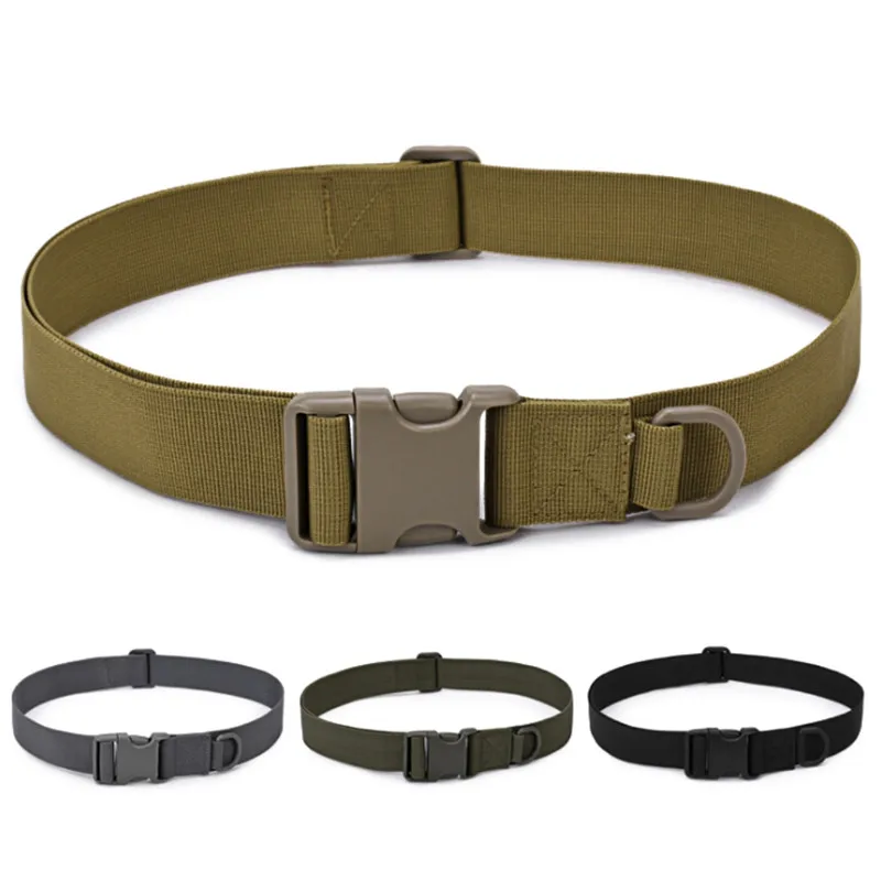 

Tactical Sport Waist Belt with Plastic Buckle Army Military Multifunctional Belts Adjustable Outdoor Hook Loop Waistband