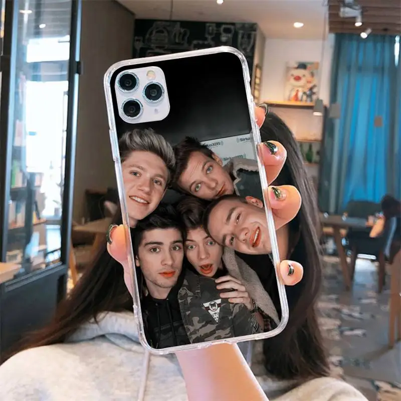 

One Direction British band Phone Case Transparent for iPhone 6 7 8 11 12 s mini pro X XS XR MAX Plus