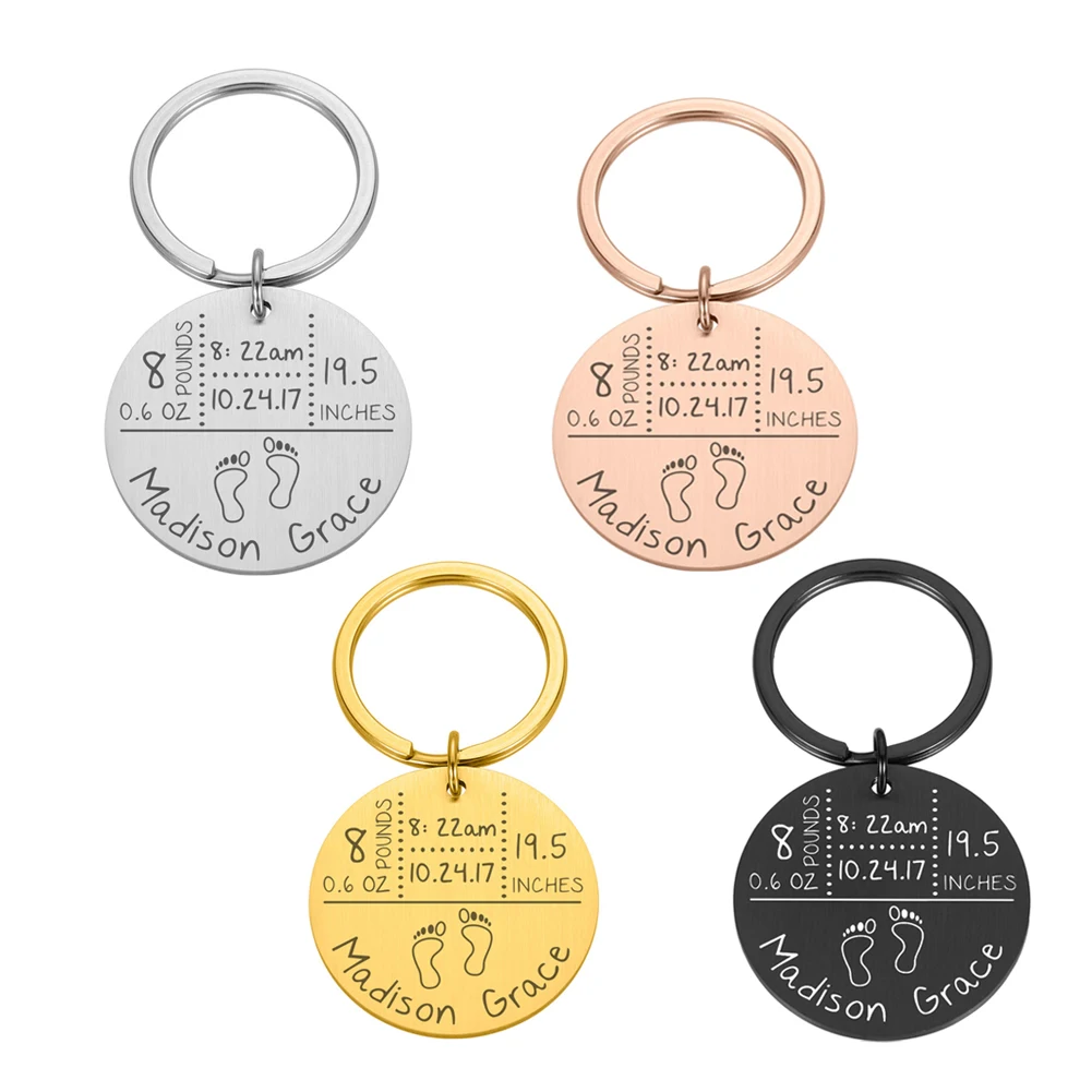 

Брелок для ключей для мужчин и женщин, индивидуальный подарок на день рождения ребенка, для первого отца, подарок для мамы, для новорожденны...