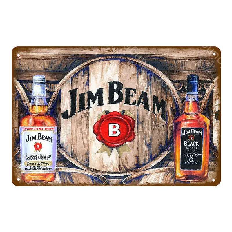 YD7223AI Jim Black Beer Jennessee виски винтажные металлические знаки Наклейка на стену для бара паба клуба человек пещера декоративные тарелки Олово плакат YI-067 - Цвет: YD7223AI