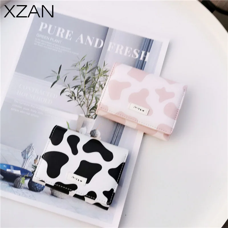 2021Fashion Student Fold Over Wallet Multi-card Slot Short Small Coin Purse Ladies Mini Wallet Cute Printed Purse Card Holder