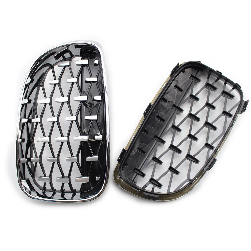 Хромированная Алмазная передняя решетка в стиле метеора Подходит для BMW E81 E82 E87 E88