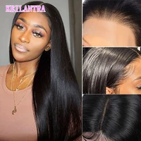 straight natural color lace front wig human hair transparent wigs for black women brazilian remy 30 inch preplucked 180 density