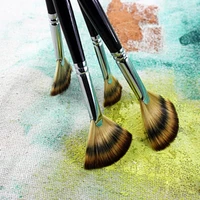 1pc 151721273340mm fine hand fan shape painting pen artist oil painting brushes art for supplies multifunctional brush pen