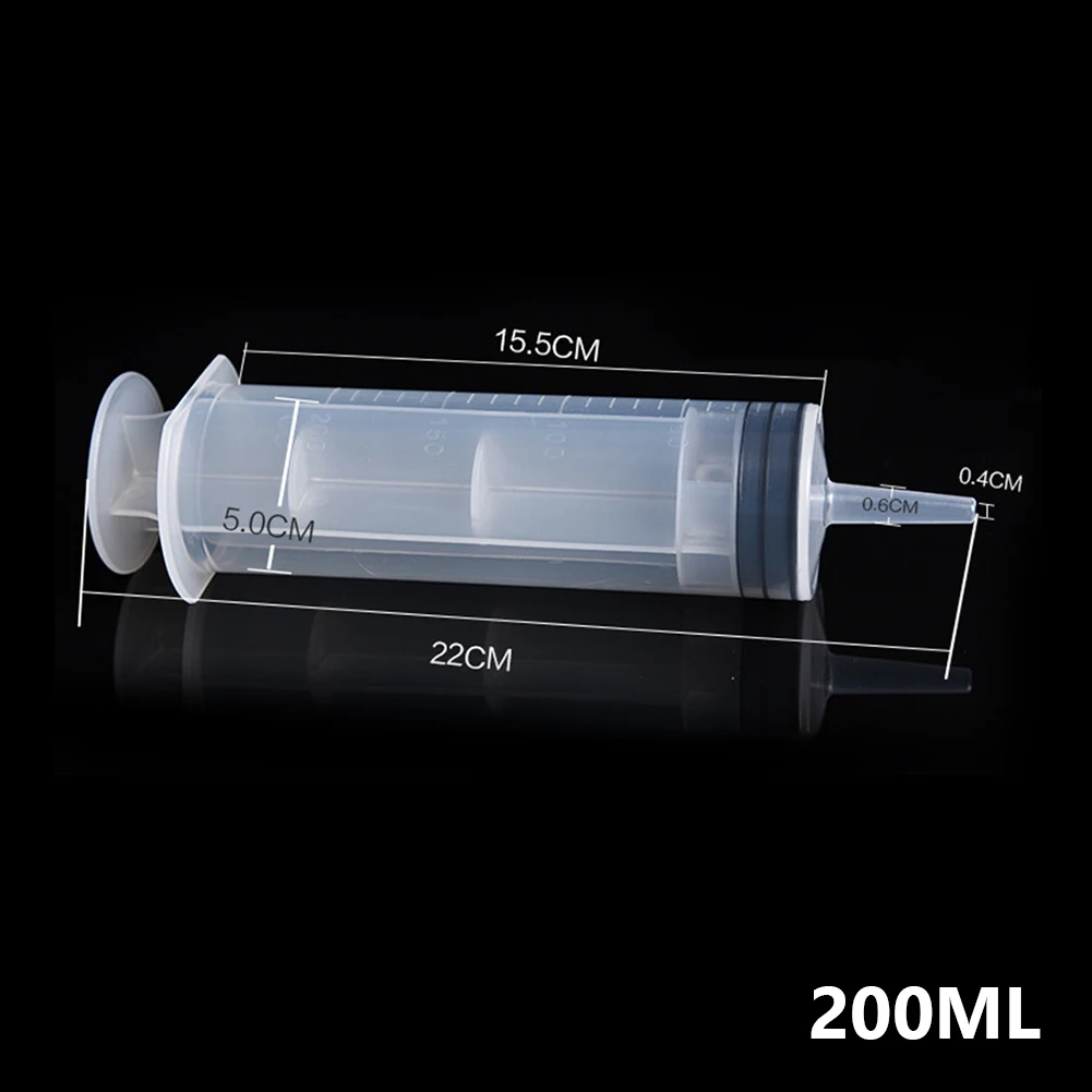 Большой мерный шприц 1 шт. пластиковый 200 мл с прозрачной трубкой 100 см для