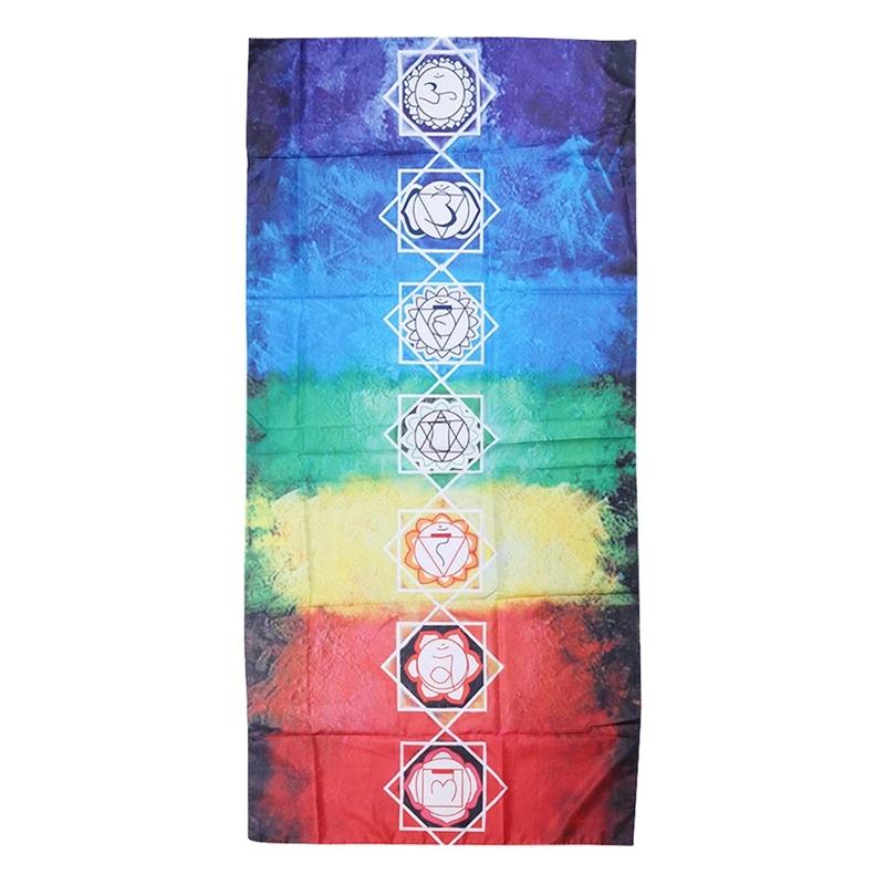 7 Chakra Colored Tapestry Rainbow Stripes Yoga Mat Bohemia Wall Hanging India Mandala Blanket |