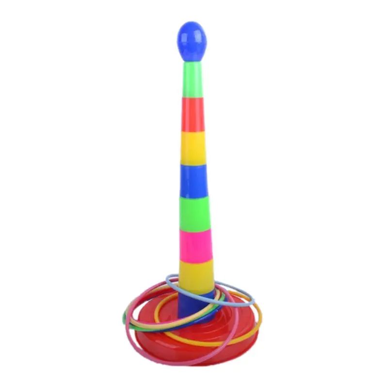 

18\" Colorful Plastic Sport Ring Toss Game Set for Kids X5XE