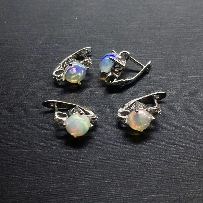 Женские серьги из серебра 925 пробы с натуральным опалом | Украшения и аксессуары