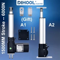 dhla6000 1500mm stroke electric linear actuator kit dc24v 12vdc motor 6000n 600kg 1300lb with wireless controller furniture lift