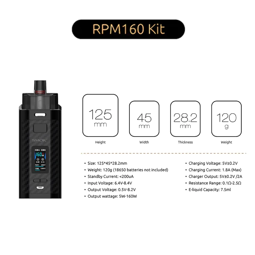 Набор для вейпа SMOK RPM160 160 Вт емкость 7 5 мл | Электроника