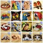 Мультяшные животные сова кошка собака ковер Вышивка Подушка Knooppakket Рукоделие Набор защелка крючок Подушка посылка knoopkussen DIY