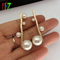 f j4z women chic earrings elegant ethic simulated pearl earrings for party jewelry pendientes mujer dropship