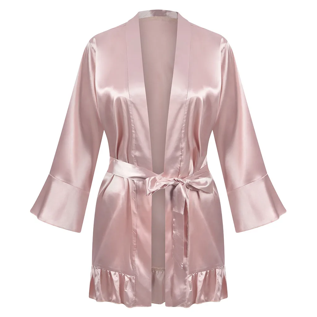 

Women Sexy Robe Nightgowns Lace Lingerie Nightwear Flounced Underwear Sleepwear Night Dress Pajamas Bathrobe Robe Gown Mujer