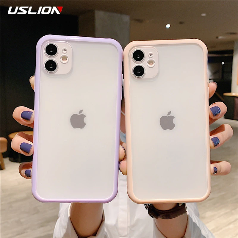 Ударопрочный прозрачный чехол USLION для телефона iPhone 11 Pro Max X XR XS 7 8 7Plus жесткий