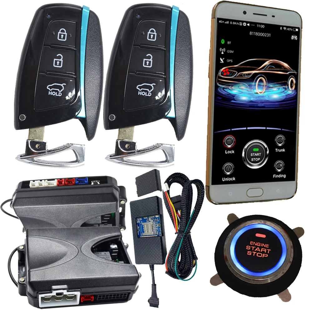 CARDOT 2g Gsm gps pke дистанционный стартер двигателя старт стоп Автозапуск без ключа умный Автосигнализация