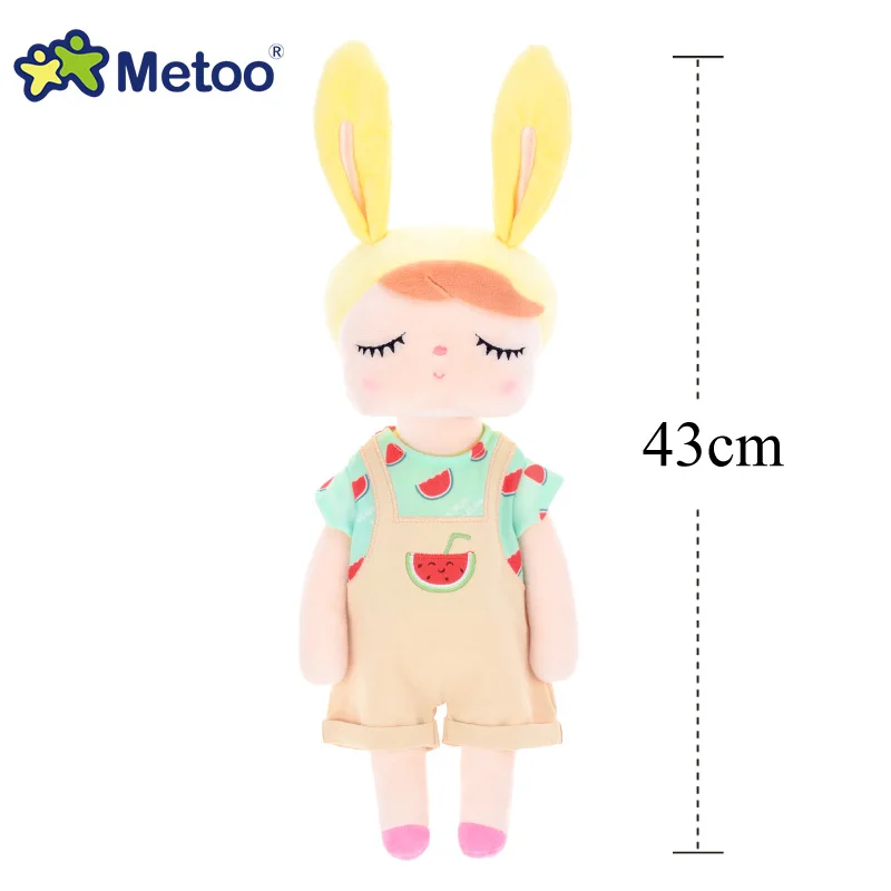 43cm khaki shorts Metoo кукла Анджела мягкий Игрушечный Кролик мягкие Животные плюшевые игрушки «кролик» Фруктовые Куклы для детей детская одежда для девочек и мальчиков рождественские подарки на день рождения - Цвет: 43cm khaki shorts