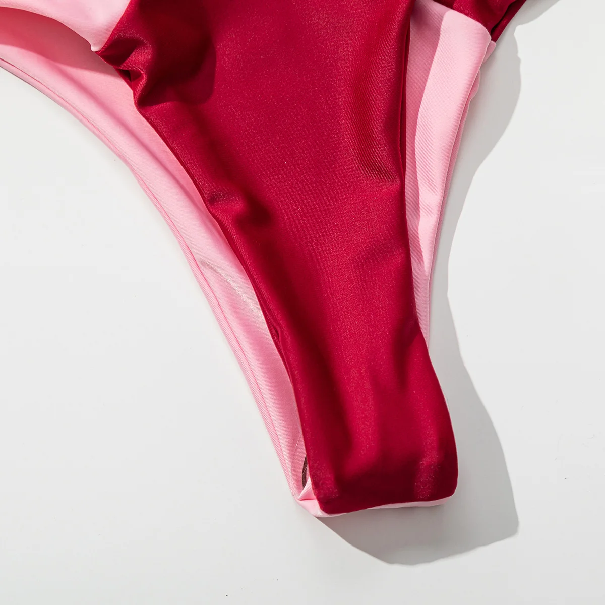 

Women Patchwork Sexy Two-Tone Split Bikini Low Waist Bathing Beachwear Push Up Cross Bandage Halter Solid Color Swimsuit Biquini