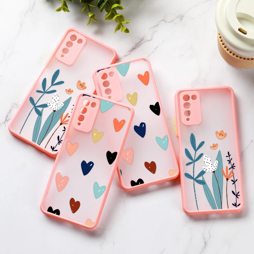 

Nova 5T Hard PC Cover For Huawei P30 Pro P40 Lite P Smart 2021 Phone Case Honor 8X 20 10X Lite Case Flower Painted Y9 Prime 2019