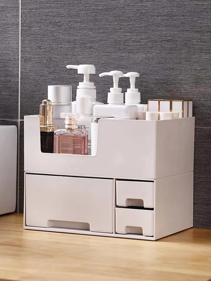 

Desktop Cosmetic Storage Box Plastic Makeup Drawers Organizer Box Makeup Skin Care Jewelry Lipstick Shelf Organizer Case