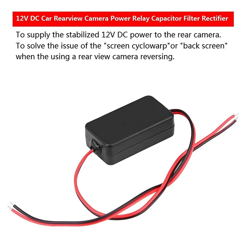 12V vista trasera de coche C&aacute;mara rectificador de filtro condensador conector para Vista trasera lente Anti-interferencia de lastre-2