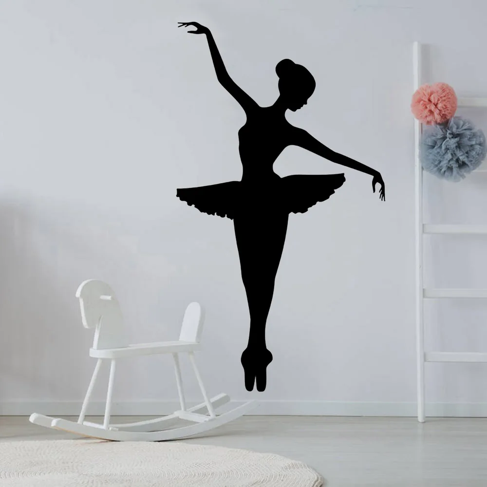 Ballerina Wall Decal Classroom Dancer Dancing Ballet Vinyl Nursery Interior Wall Stickers Living Room Art Home Decoration Y620