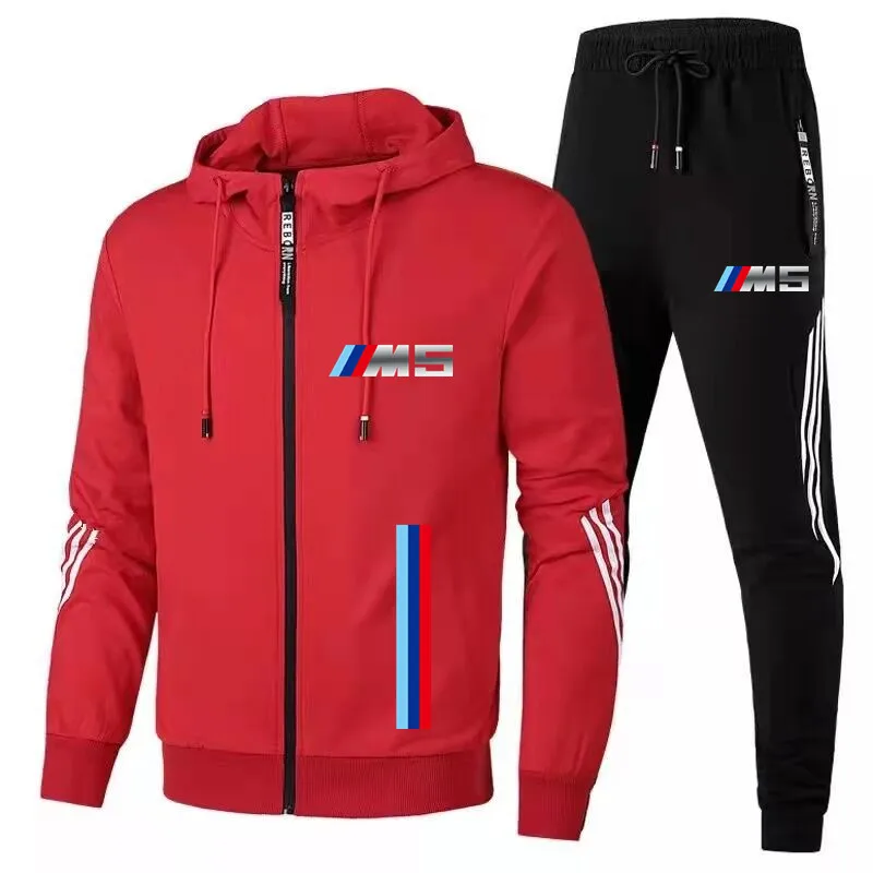 

2021New Mens Football Sets Zipper Hoodie+Pants Two Pieces Casual Tracksuit Male Sportswear jacket Gym Brand Clothing Sweat Suit