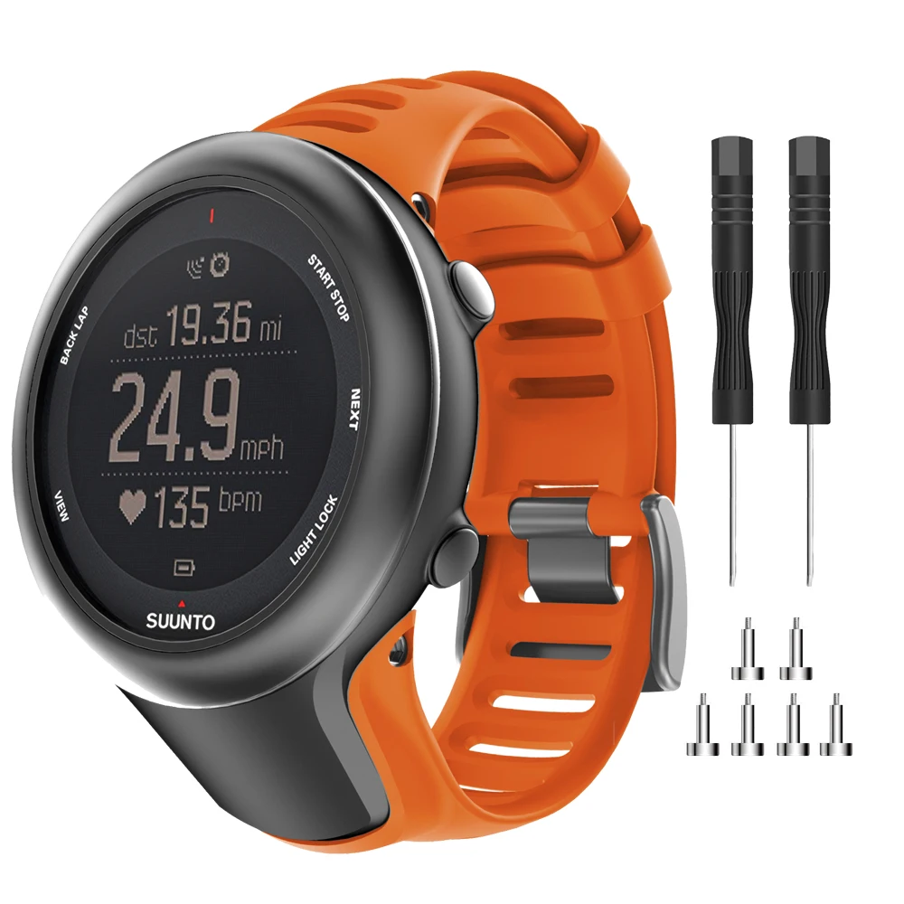 Ремешок силиконовый для SUUNTO Ambit1 Ambit2 2R 2S Suunto Ambit3 3p/3s/3R сменный Браслет наручных