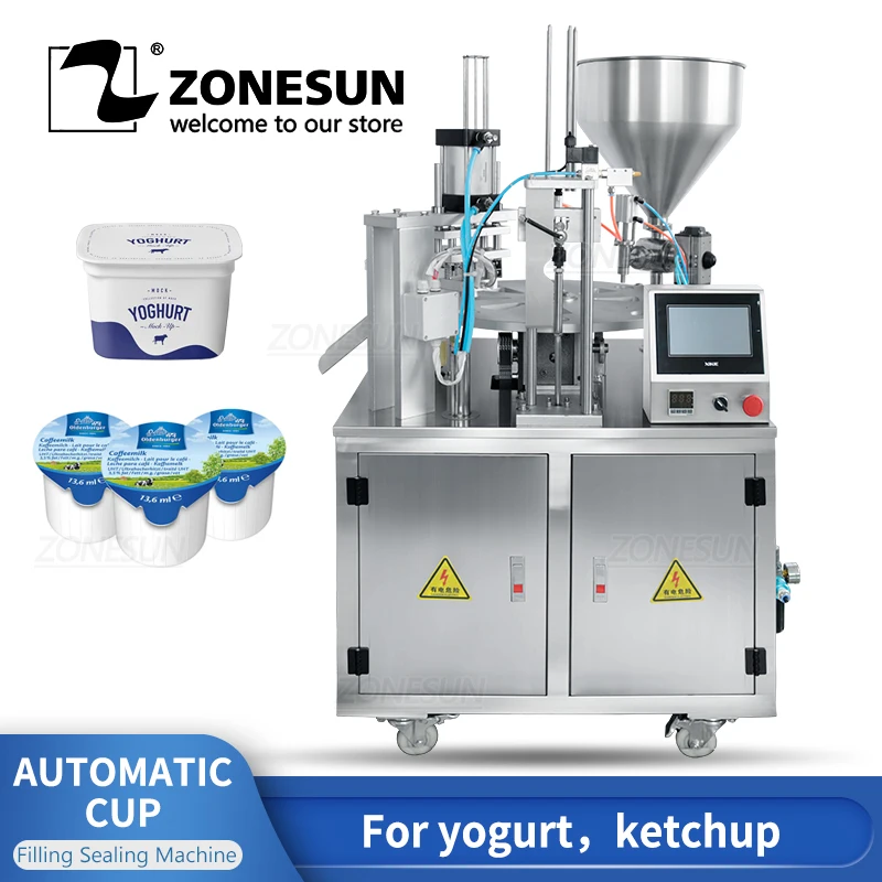 ZONESUN автоматическая машина для запечатывания йогурта мороженое меда желе