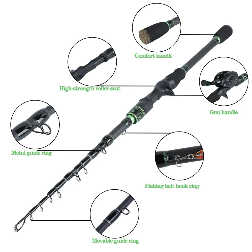 Sougayilang 1,8 м 2,1 м литые удочки с 12+ 1BB 7,2: 1 Катушка Для baitcasing Combo для путешествий пресноводная Морская рыбалка