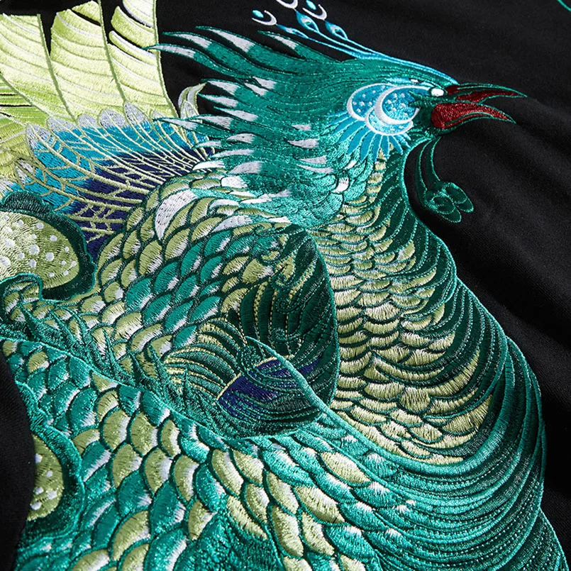 Мужская толстовка с вышивкой павлина Весенняя Толстовка в стиле хип-хоп большие