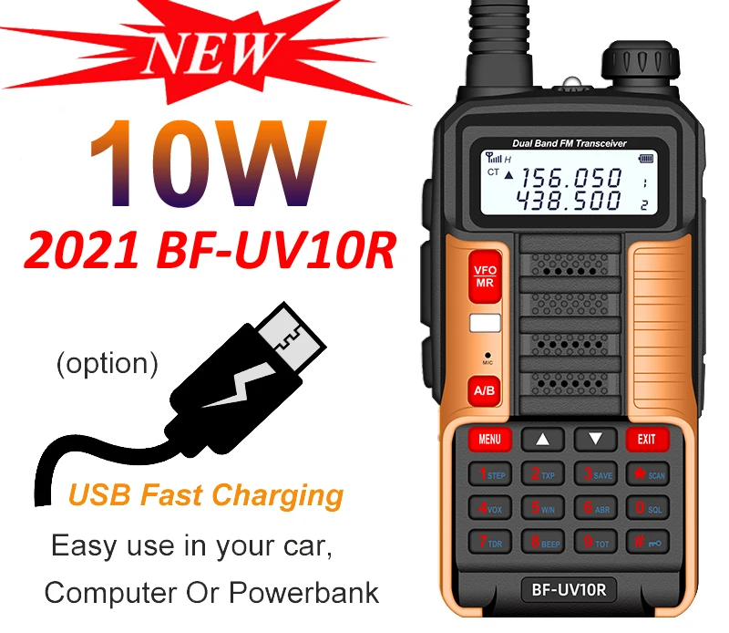Профессиональная рация Baofeng UV10R 128 каналов VHF UHF Двухдиапазонная двухсторонняя CB Любительская рация Baofeng UV5R Улучшенная УФ 10R рация