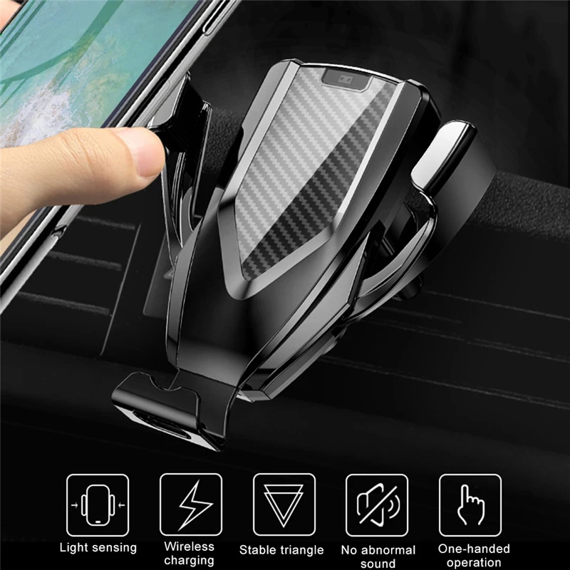 

Автомобильный держатель для телефона, 10 Вт, с функцией быстрой зарядки, с электрической индукцией, для Iphone XR и Android