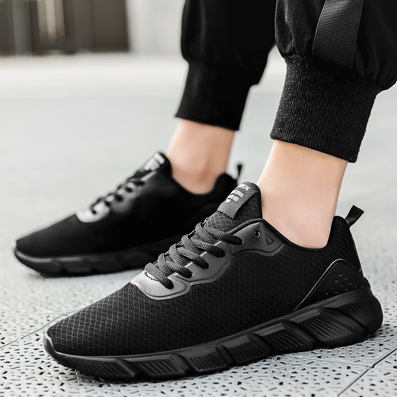 

2020 Hot Sale Four Seasons Running Shoes Men Lace-up Athletic Trainers Men Breathable Mesh Lightweight Outdoor Walking Sneakers