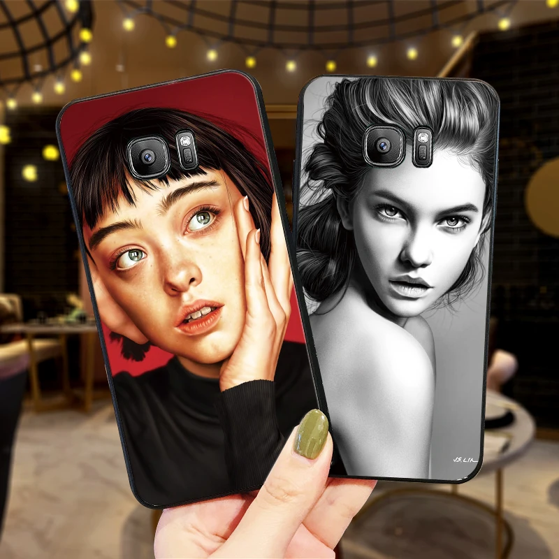 Mobile Phone Cases for Samsung A5 3 6 7 8 9 10 A10 A20 30 40 50 60 70 M40 Soft Silicone Cover pretty girl | Мобильные телефоны и