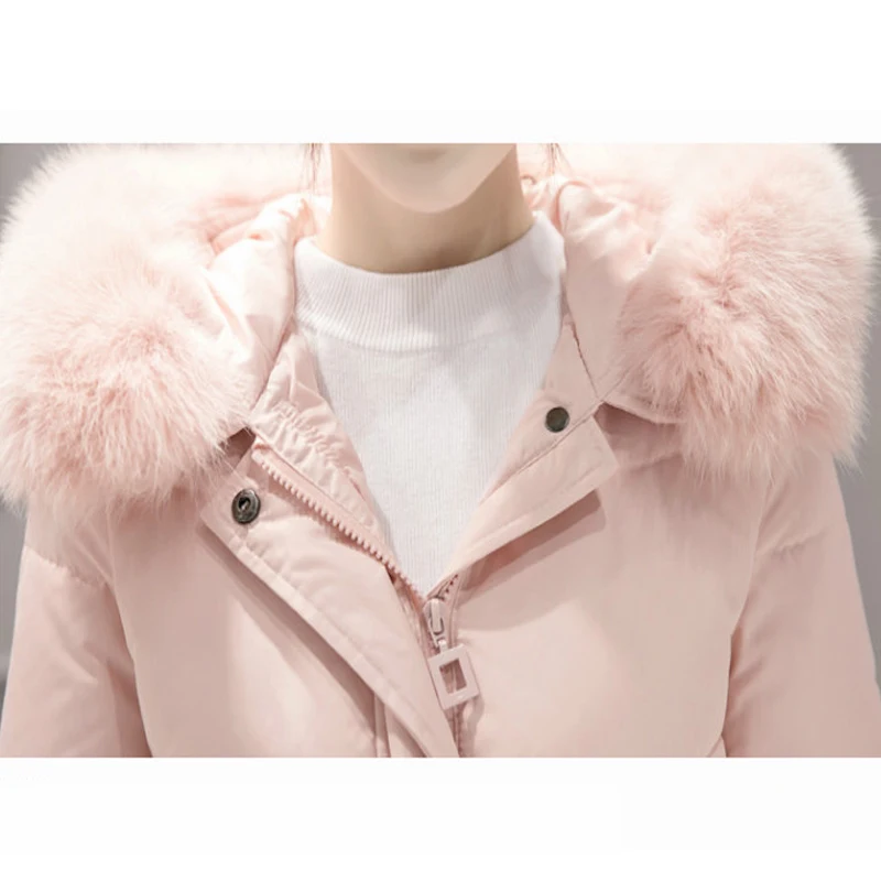 Парка женская с капюшоном и большим меховым воротником|Женские парки| |