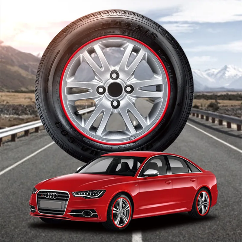 

8M/ Car Wheel Rim Protector Vehicle Color Wheel Rims Protectors Decor Strip Tire Guard Line Rubber Moulding Trim Tire Guard Line