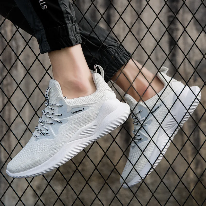 Fashion Sneakers Men Run Shoes High Quality Breathable Soft Loafers Man Casual Student Classics Trainers Male White |