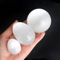 1pc white selenite egg sphere pedestal gypsum stone balls crystal quartz yoga eggs massage healing collection meditation decor