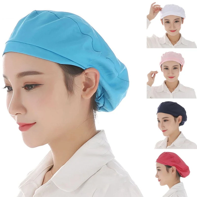 

Breathable Work Cap Dust Proof Hat Elastic Mesh Caps Food Service Chef Work Wear Hat Workshop Laboratory Hat Unisex