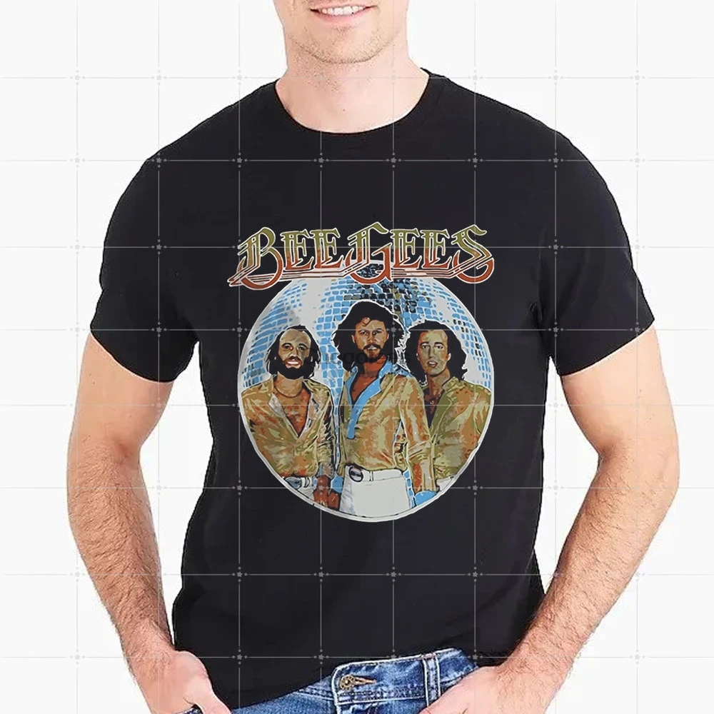 Футболка с пчелами и джисом для мужчин женщин Винтажная футболка дискотечным