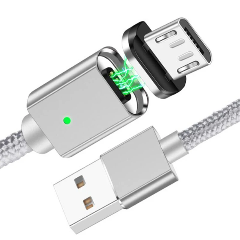 Silve Магнитный usb-кабель для iPhone, быстрый зарядный кабель зарядного устройства микро-usb type-C для samsung, кабели для мобильных телефонов - Тип штекера: Silve